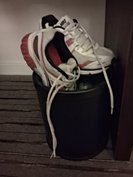 A pair of shoes in a trash can

AI-generated content may be incorrect.